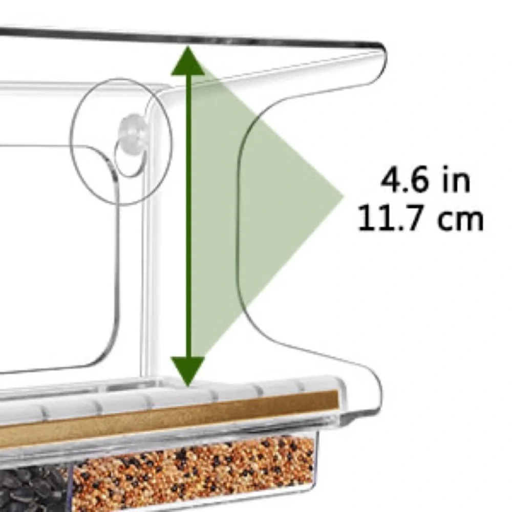 Lujii Window Bird Feeder, Clear, New